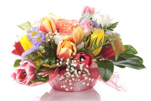 Exotic flowers displayed in a sophisticated arrangement