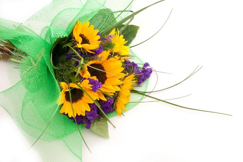 Beautiful bouquet of assorted flowers arranged elegantly