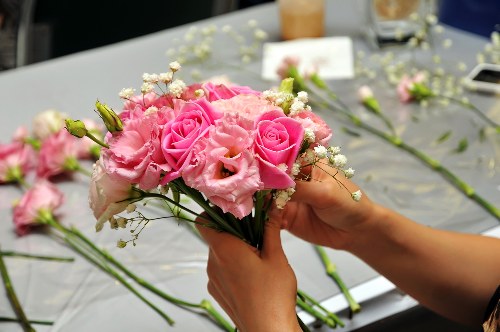 Local florist arranging flowers in Walthamstow Village