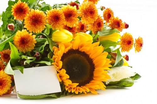 Professional florist arranging a vibrant flower arrangement